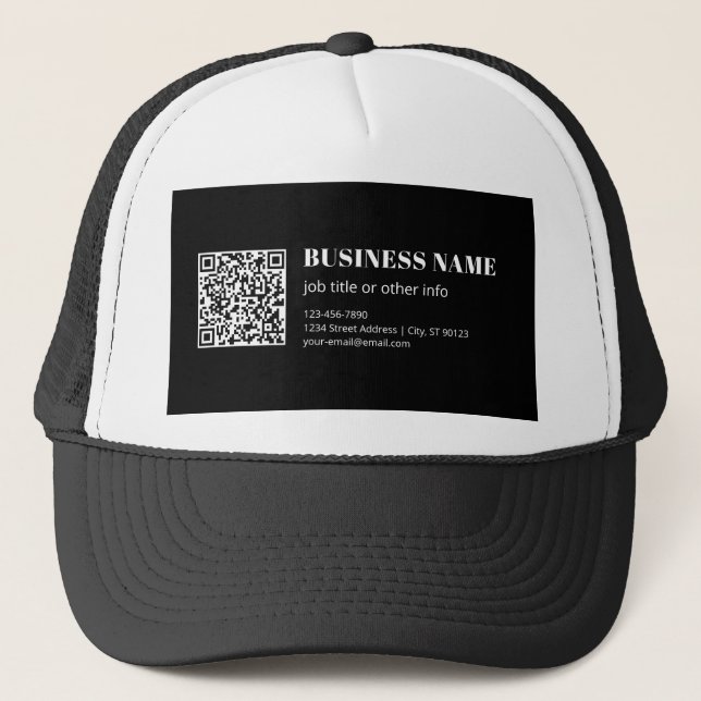 Casquette Code QR personnalisé & Texte rétro-moderne modifia (Devant)