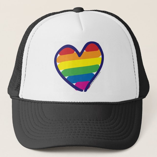 Casquette Coeur arc-en-ciel gay pride (Devant)
