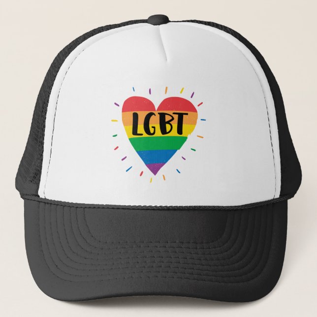 Casquette Coeur arc-en-ciel LGBT (Devant)