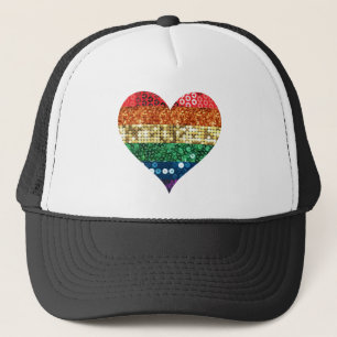Casquette coeur arc-en-ciel lgbt