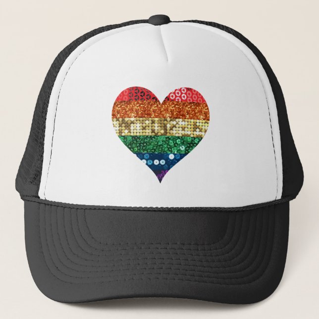 Casquette coeur arc-en-ciel lgbt (Devant)