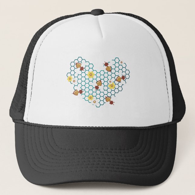 Casquette Cœur d'abeille heureux (Devant)