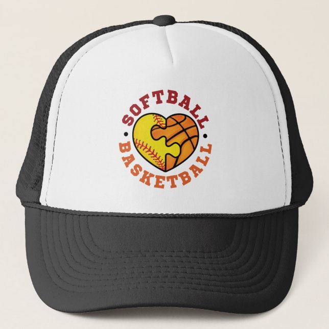 Casquette Coeur de basketball de softball (Devant)