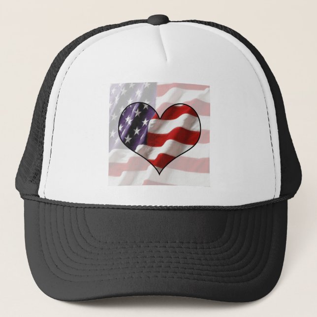 Casquette Coeur de drapeau américain (Devant)