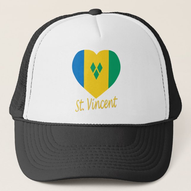 Casquette Coeur de drapeau du Saint Vincent/grenadines (Devant)