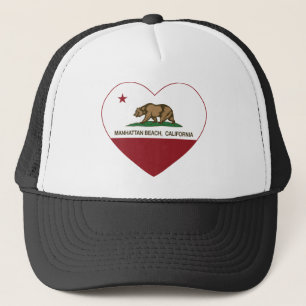 Casquette coeur de Manhattan Beach de drapeau de la