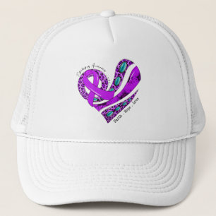 Casquette Cœur de ruban violet pour le soutien de l'épilepsi