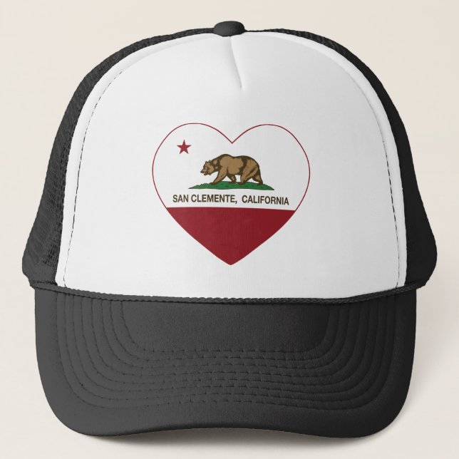 Casquette coeur de San Clemente de drapeau de la Californie (Devant)