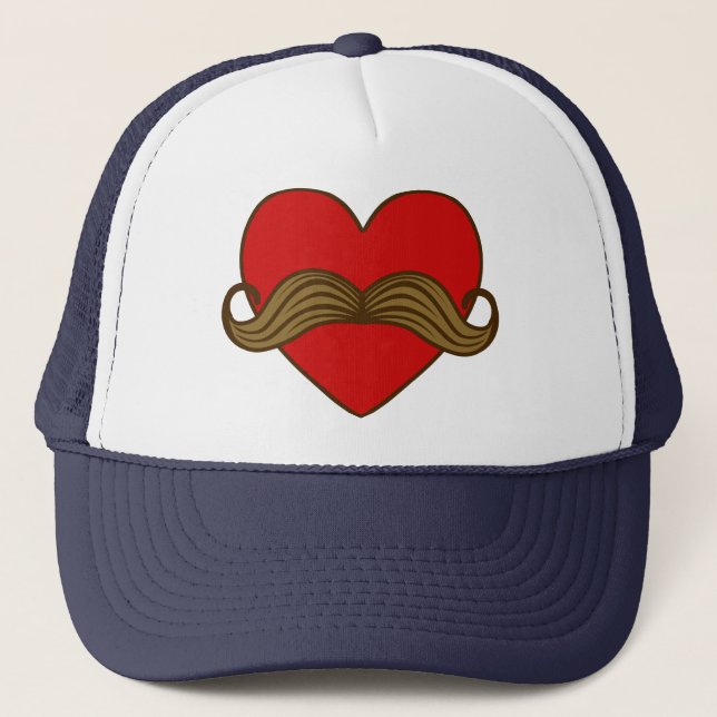 Casquette Coeur de Valentine de moustache (Devant)