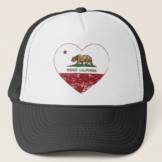 Casquette coeur d'évêque de drapeau de la Californie affligé (Devant)