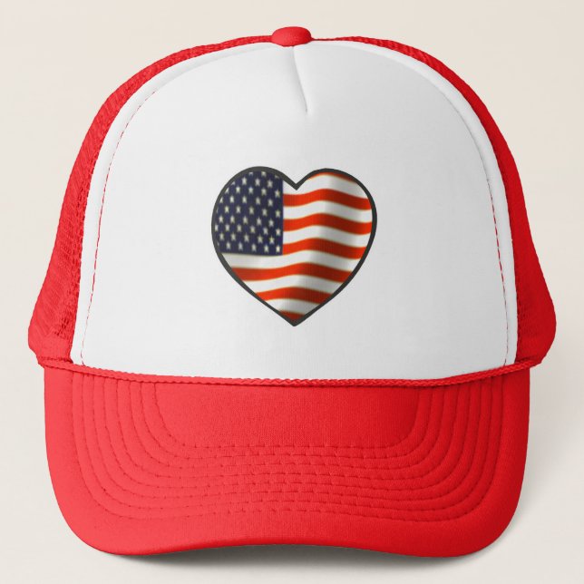 Casquette Coeur du drapeau américain (Devant)