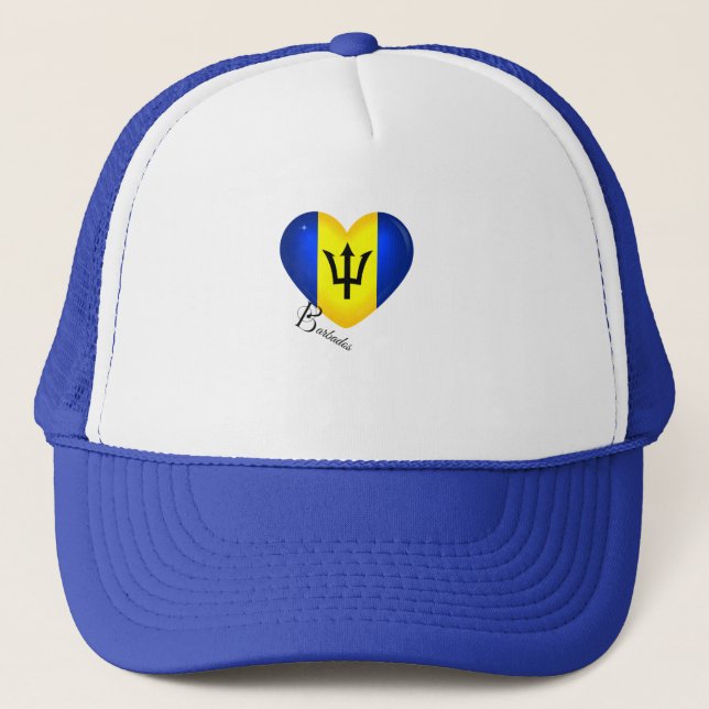 Casquette Coeur du drapeau de la Barbade (Devant)
