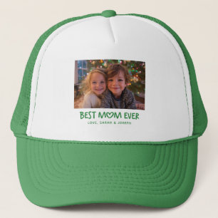 Casquette Cœur Fantaisiste Meilleure Maman Noël Photo Vert