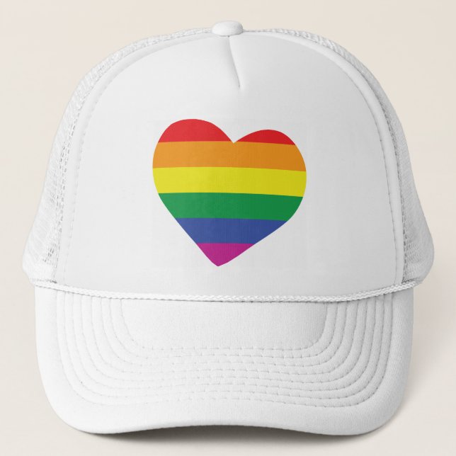 Casquette Coeur gay pride (Devant)