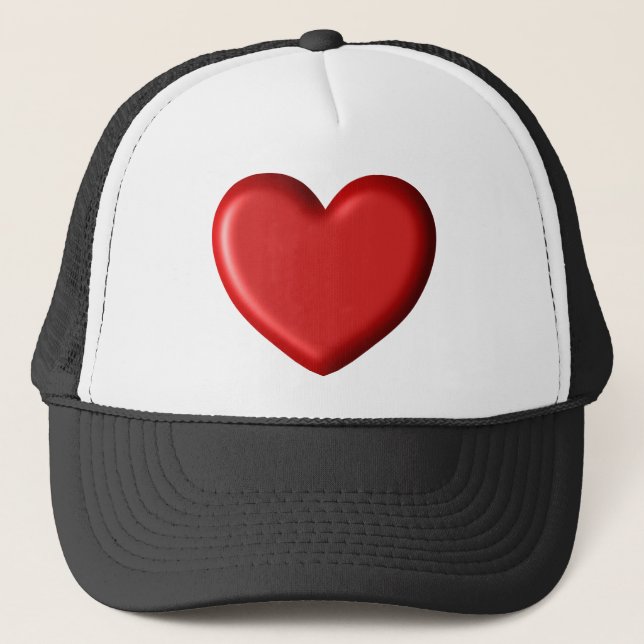 Casquette Coeur gonflé romantique 3D d'amour rouge de coeur (Devant)