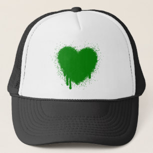 Casquette Coeur grunge - vert