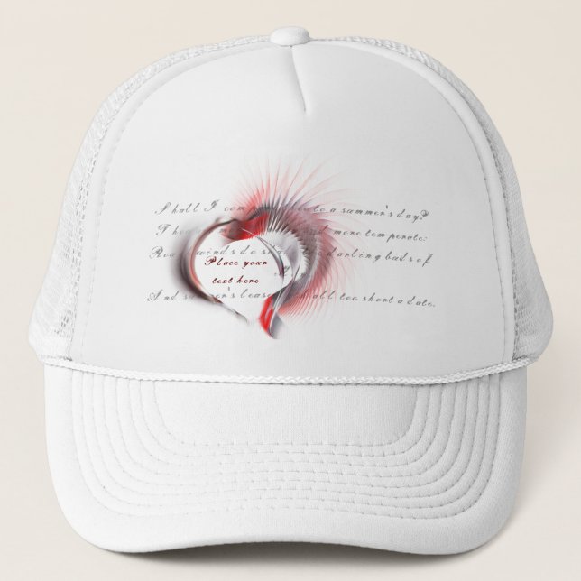 Casquette Coeur métallique avec sonnet de Shakespeare 18 (Devant)