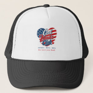 Casquette Cœur patriotique personnalisé "Cool Dads Club"