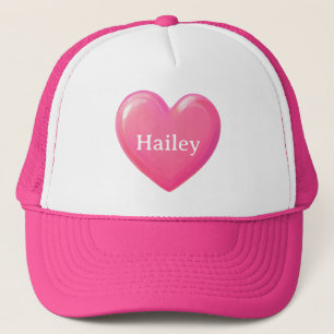 Casquette Coeur rose avec nom