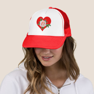 CASQUETTE CŒUR ROUGE ET ROSE POUR LA SAINT-VALENTIN