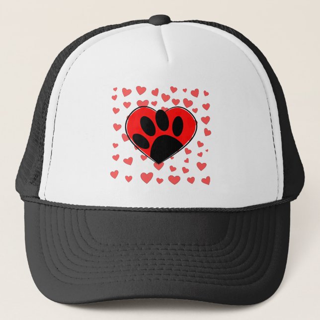 Casquette Coeurs Amoureux de les chiens partout (Devant)