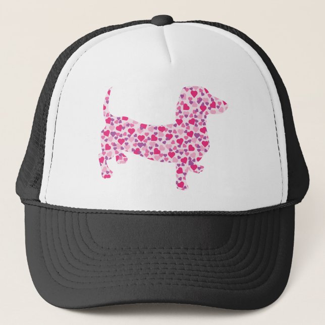 Casquette Coeurs Dachshund (Devant)