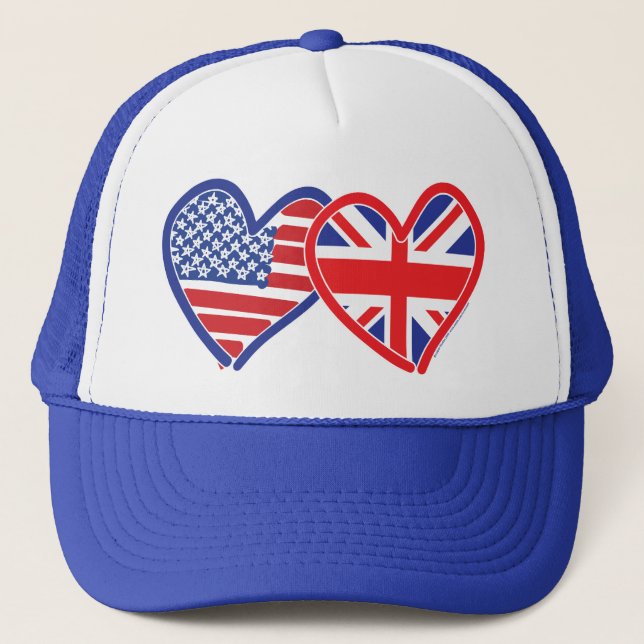 Casquette Coeurs du drapeau américain/Union Jack (Devant)