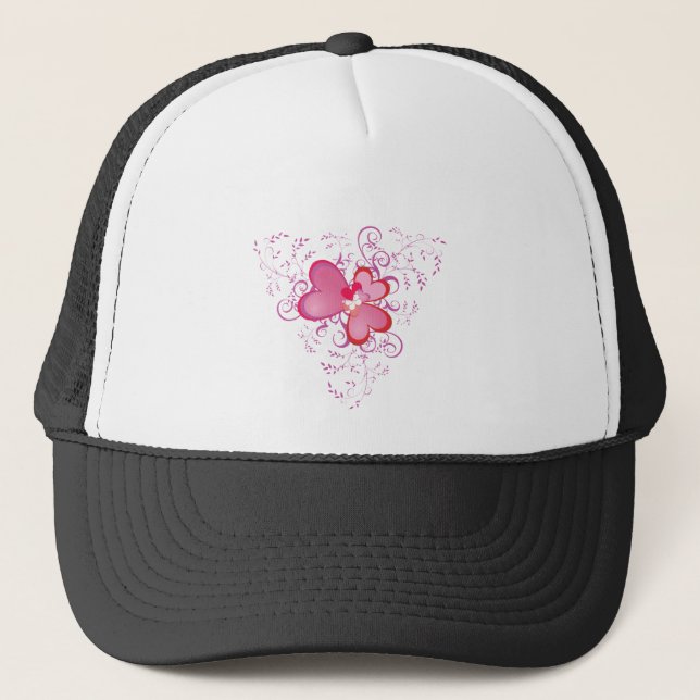 Casquette Coeurs roses (Devant)