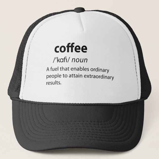 Casquette Coffee Funny Dictionnaire Définition (Devant)