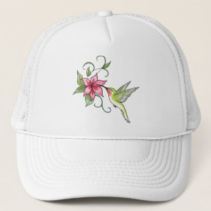 Casquette Colibri et fleurs