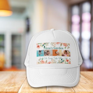 Casquette Collage photo personnalisé Jardin de Nana Grandma
