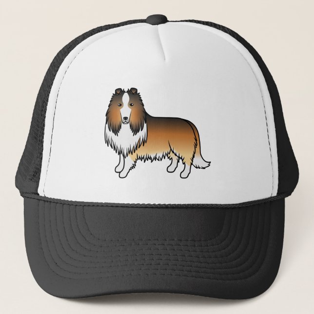 Casquette Colley Rough Sable Chien de Dessin Animé Mignon (Devant)