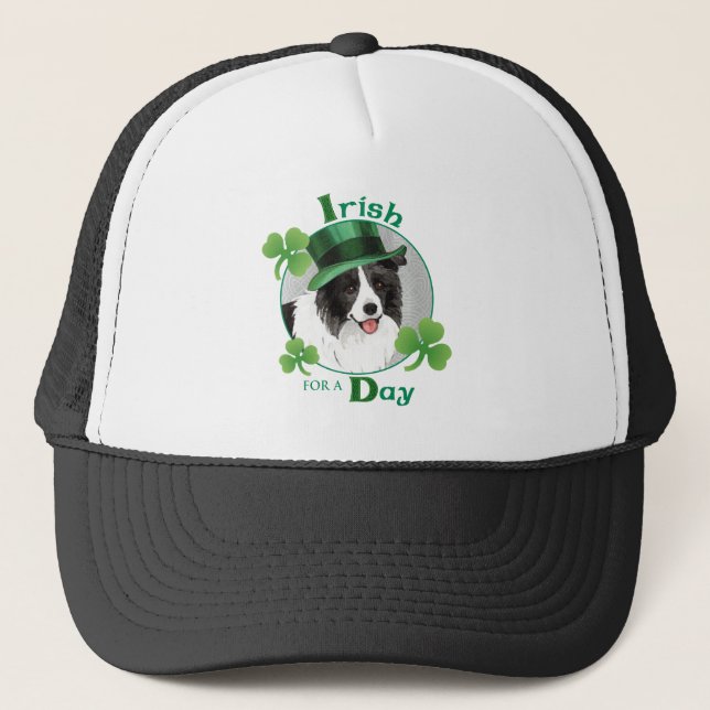 Casquette Collie frontière de la fête Saint-Patrick (Devant)