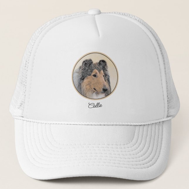 Casquette Collie (Rough) Peinture - Joli Art de Chien Origin (Devant)