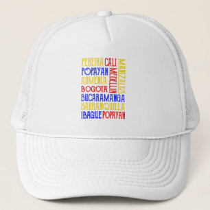 Casquette Colombie Ville Noms Trucker Chapeau