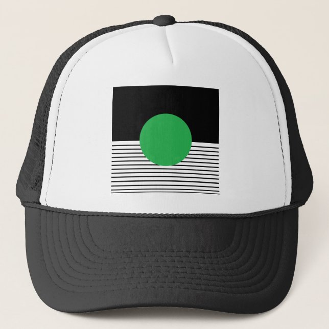 Casquette Colorbloc noir blanc et cercle vert (Devant)