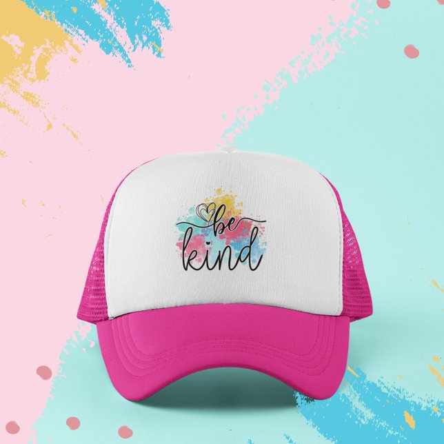 Casquette Coloré Be Kind Paint Splash (Send a positive message of kindness with this colorful trucker hat. )