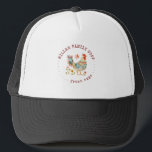 Casquette Coloré Folk Poulet Famille de poulet ferme Poulet<br><div class="desc">Chapeau de camion avec une illustration de poulet au milieu avec une police rustique l'encerclant. Consultez notre magasin pour plus d'articles correspondants.</div>