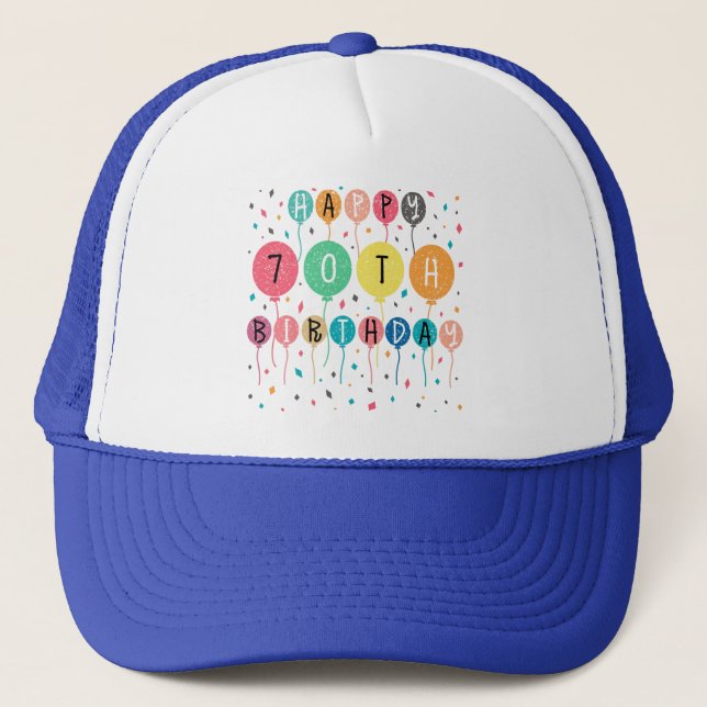 Casquette Colorful Happy 70e anniversaire (Devant)