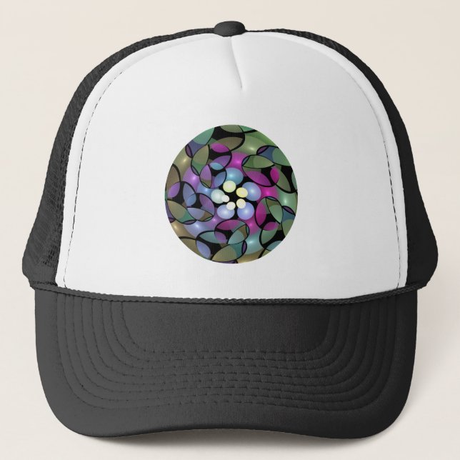 Casquette Colorful Movements Abstract Trippy Fractal Art (Devant)