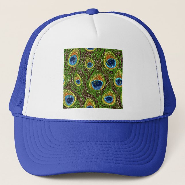 Casquette Colorful Peacock Feathers Print (Devant)