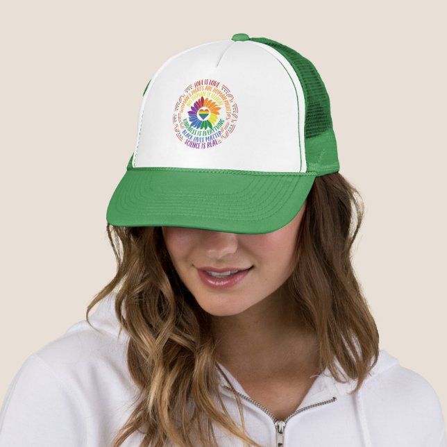 Casquette Colorful Social Justice Flower Word (En situation)