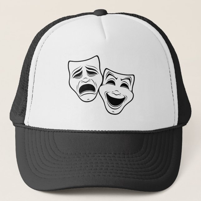 Casquette Comédie Et Tragédie Théâtre Masque La Ligne Noire (Devant)