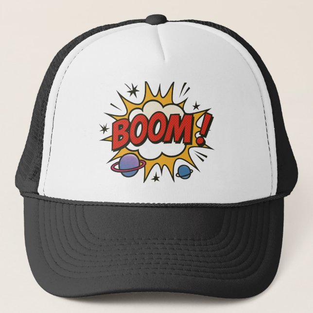 Casquette Comic Style Trucker Hat – Retro Pop Art Explosion (Devant)