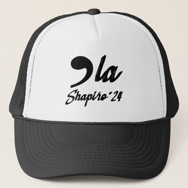 Casquette Comma-La Kamala Harris Shapiro 2024 Calligraphié (Devant)