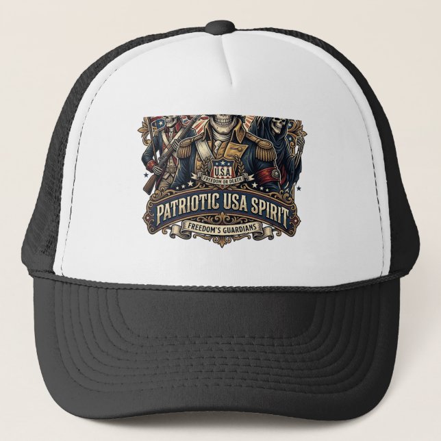 Casquette Commandant de crâne colonial patriotique sombre Sk (Devant)