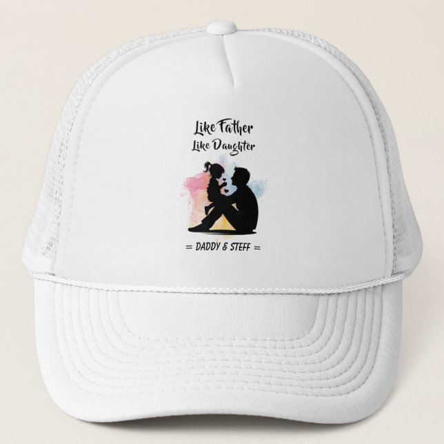 Casquette Comme père Comme fille - Nom personnalisé (2) (Devant)