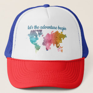 Casquette Commençons l'aventure Carte du monde géométrique
