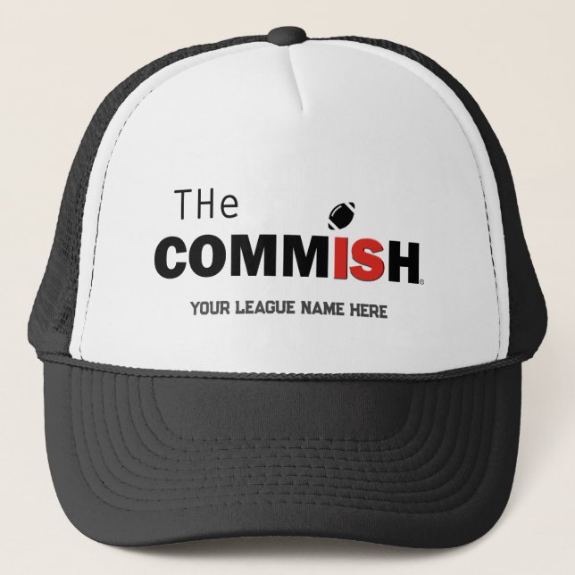 Casquette Commish Trucker Hat Custom Ajouter Nom de la ligue (Devant)