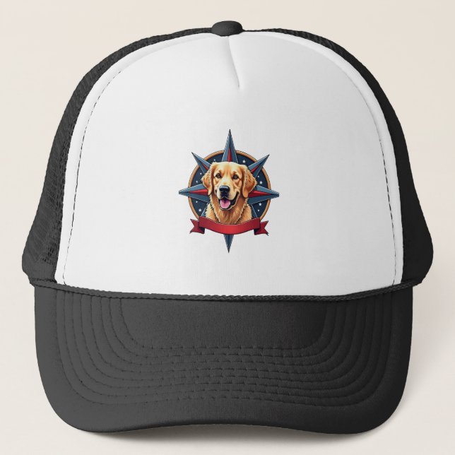 Casquette Compas étoile tee patriotique Golden Retriever 2 (Devant)